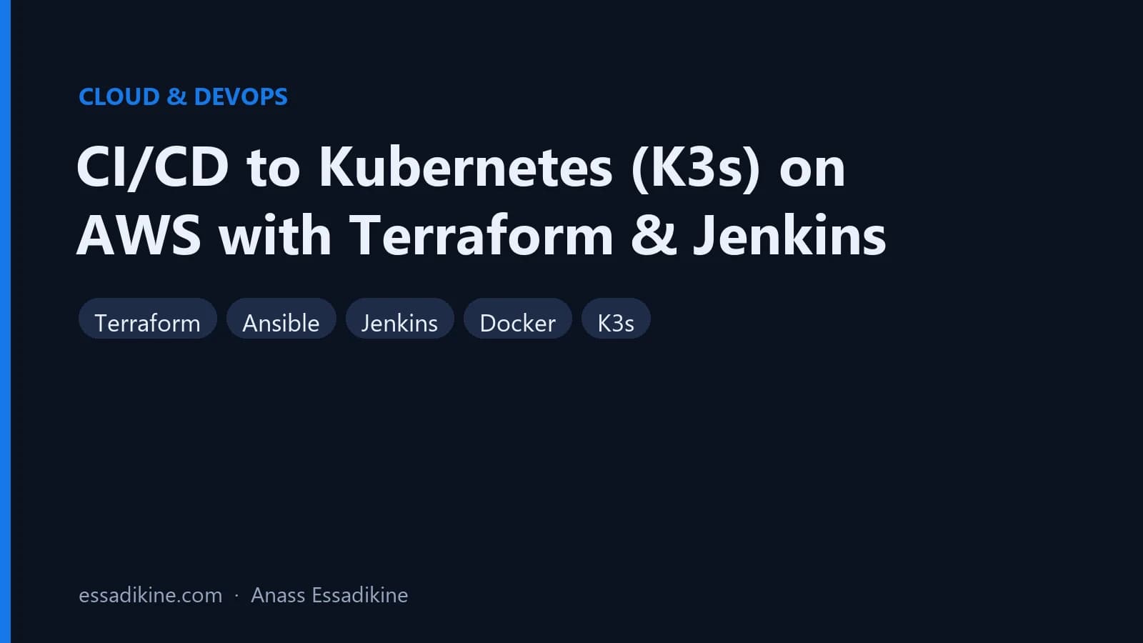 CI/CD to Kubernetes (K3s) on AWS with Terraform, Ansible and Jenkins