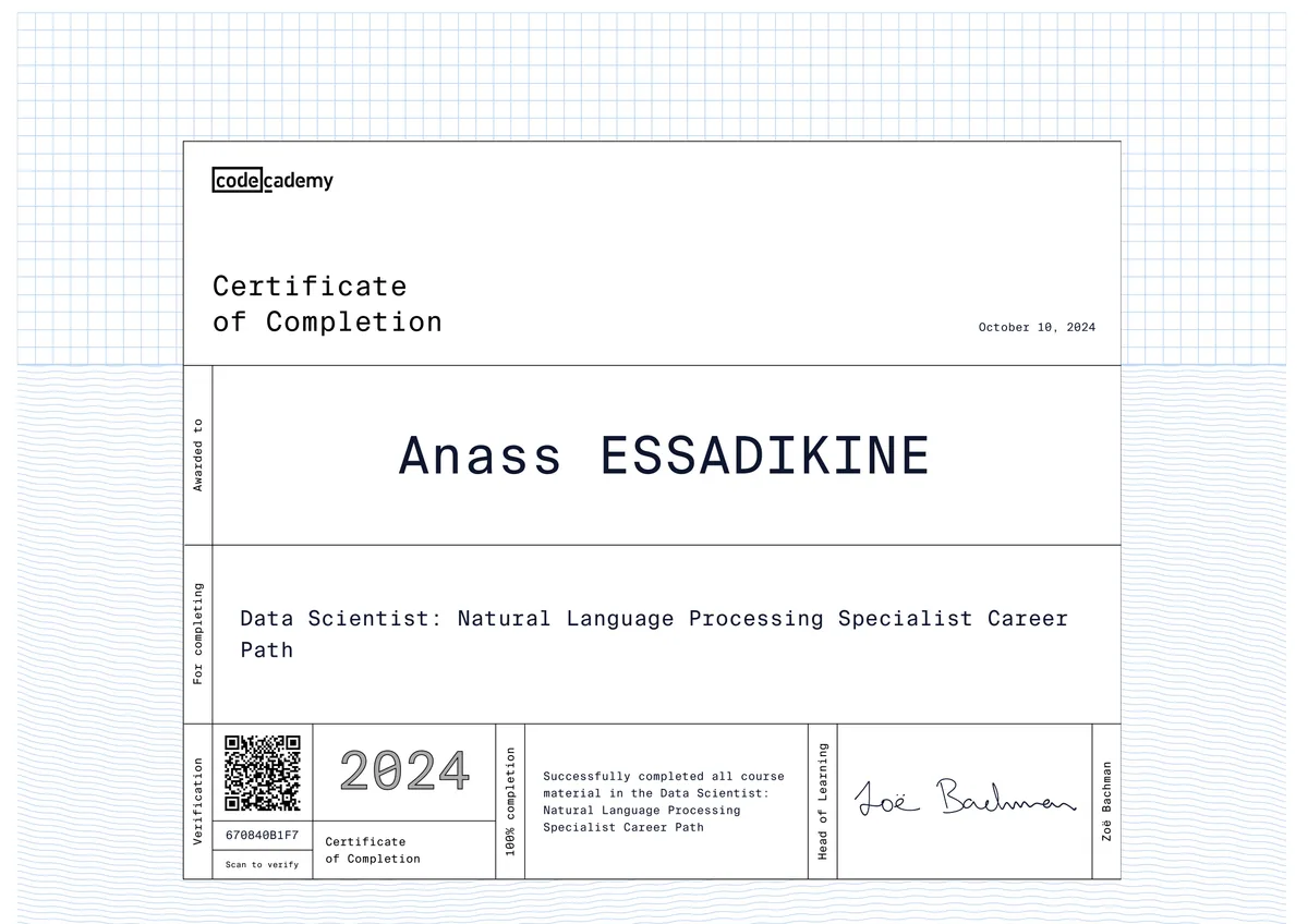 What I Learned Earning Codecademy's Data Scientist: NLP Specialist Certification