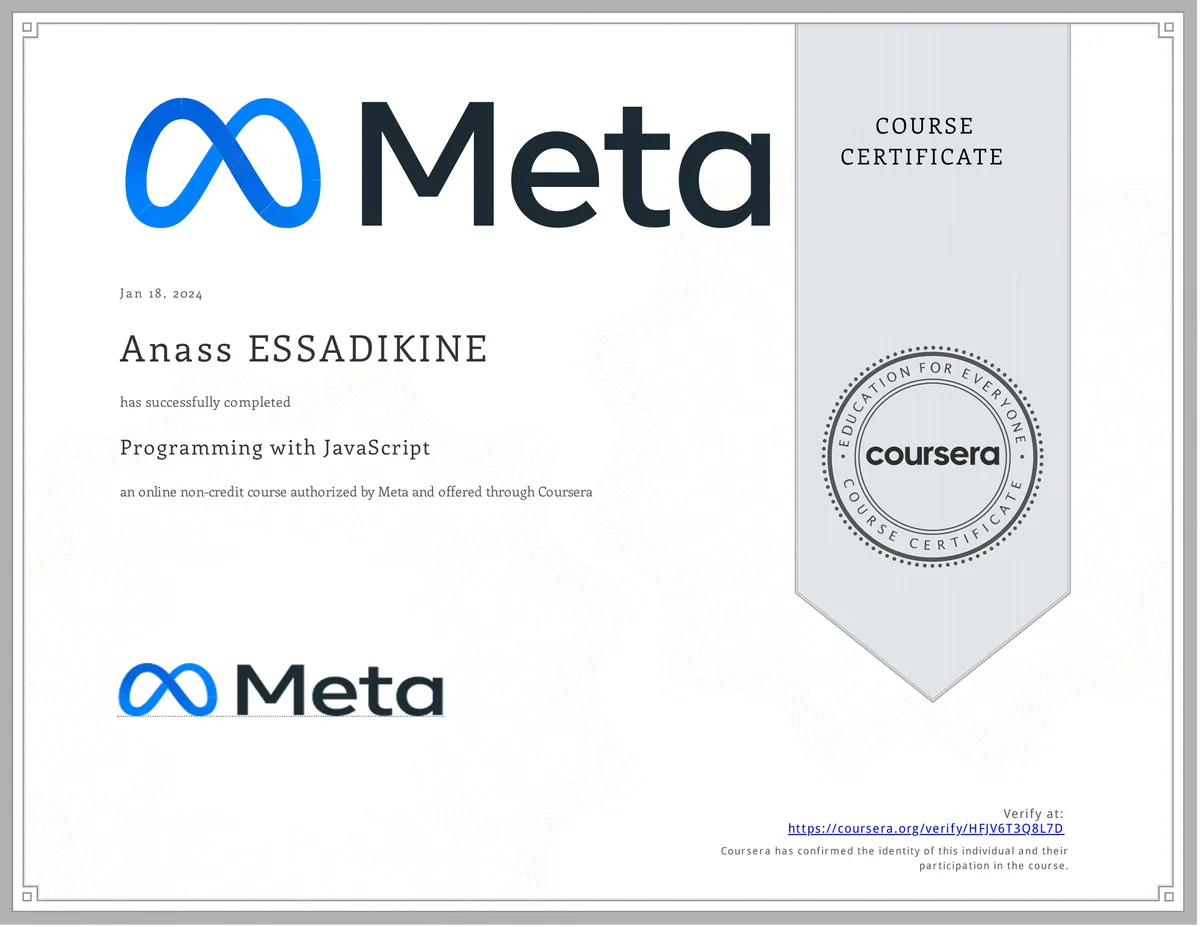 JavaScript Programming Essentials: What Meta's Certification Actually Teaches