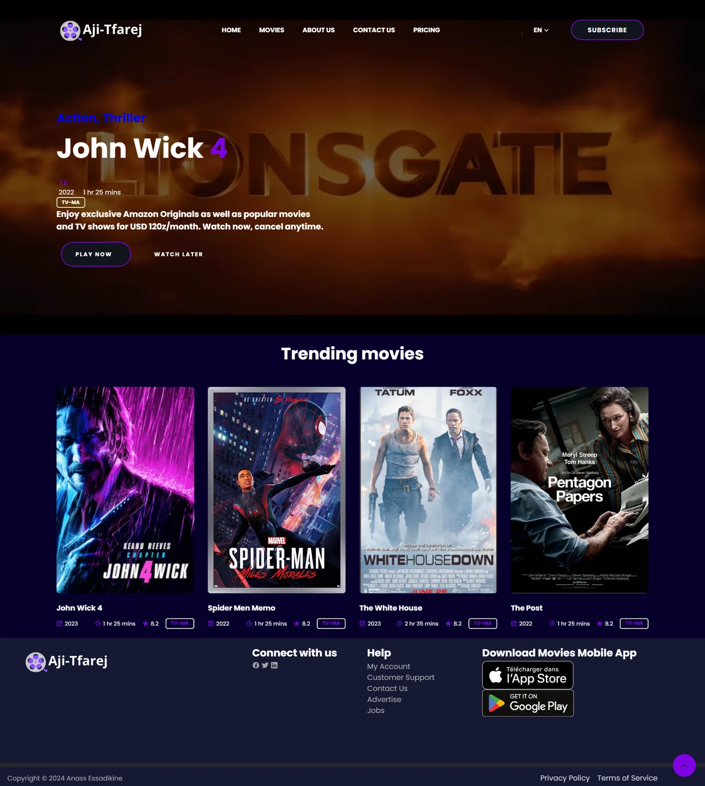 Static Movie App — Cinema Web preview